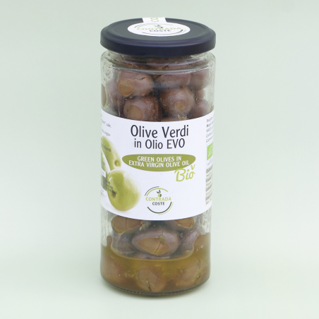 Organic Green Olives in EVO Oil 400 g